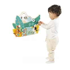 Panneau d'activités en bois busy board crocodile tropik