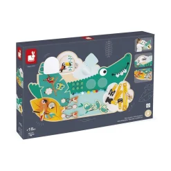 Panneau d'activités en bois busy board crocodile tropik