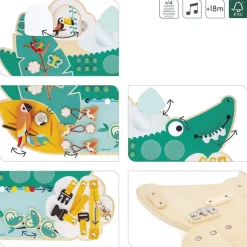 Panneau d'activités en bois busy board crocodile tropik