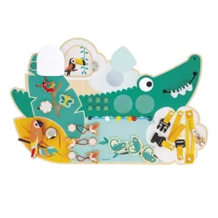 Panneau d'activités en bois busy board crocodile tropik
