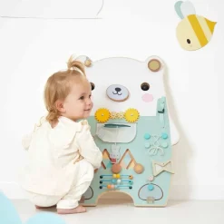 Panneau d'activités en bois busy board ourson pure
