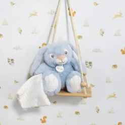 Pantin avec doudou malow - bleu ciel