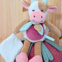 Pantin avec doudou pistache la vache