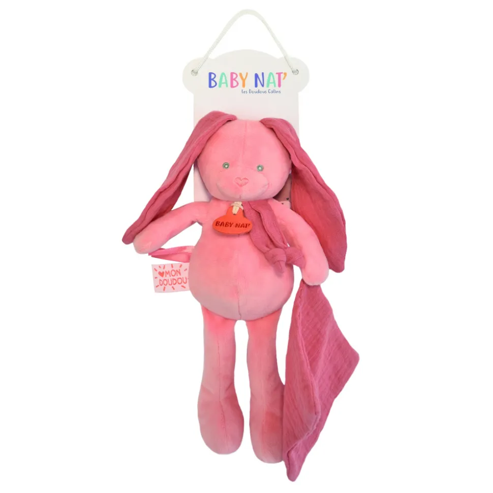 Pantin lapin avec doudou terracotta