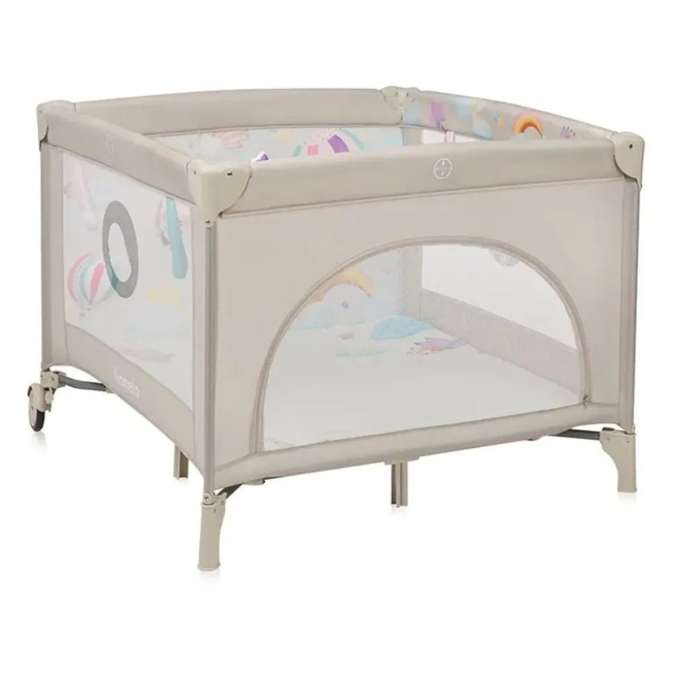 Parc bébé mille plus 100x100 cm pliable avec matelas grey beige