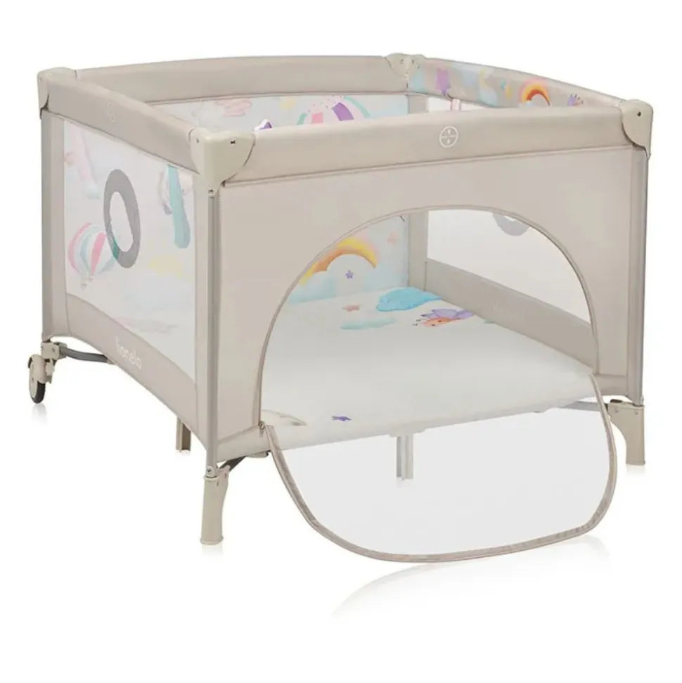 Parc bébé mille plus 100x100 cm pliable avec matelas grey beige