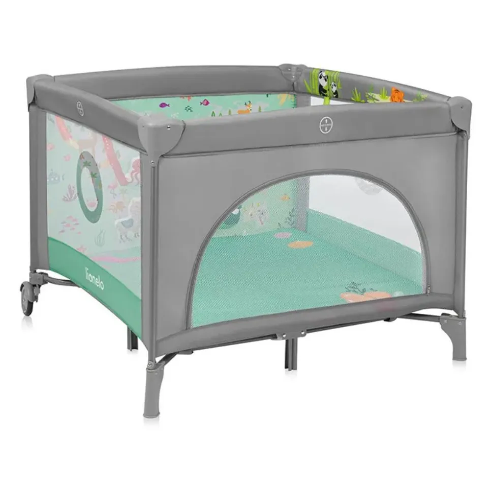 Parc bébé mille plus 100x100 cm pliable avec matelas grey green