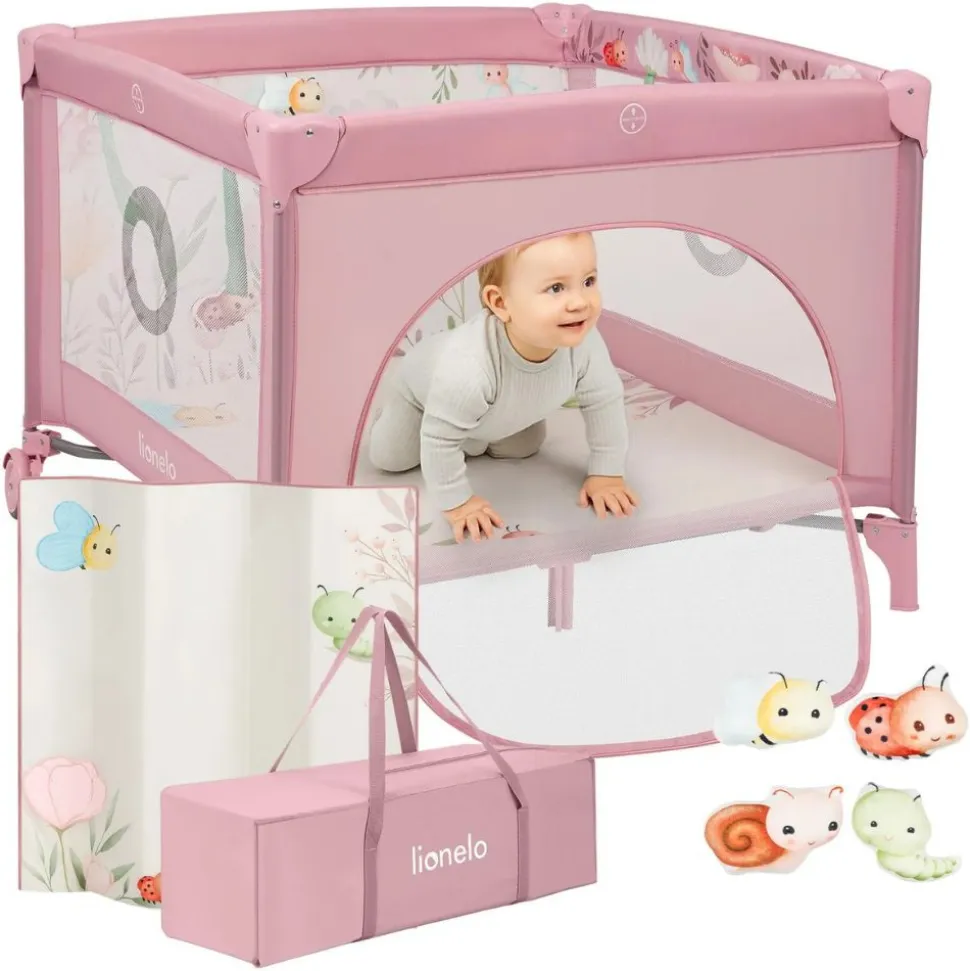 Parc bébé mille plus 100x100 cm pliable avec matelas pink