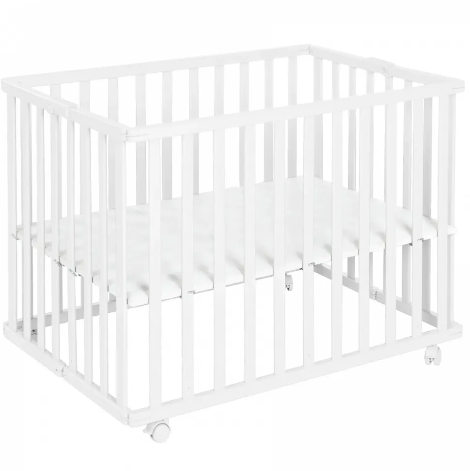 Parc bébé pliable 74 x 100 cm blanc