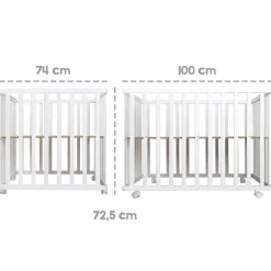 Parc bébé pliable 74 x 100 cm naturel
