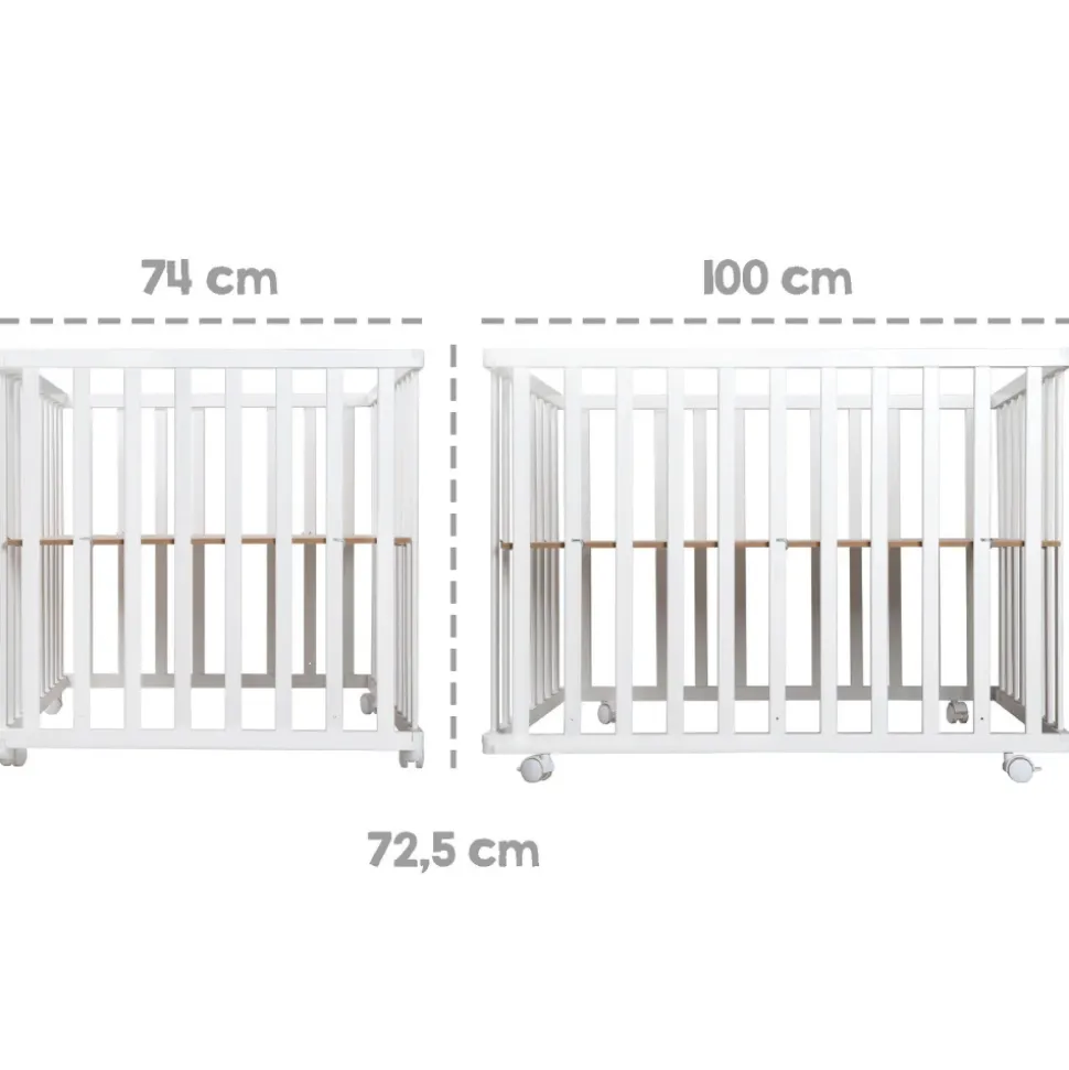Parc bébé pliable 74 x 100 cm naturel