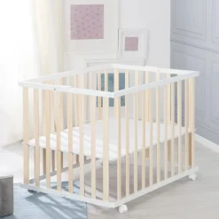 Parc bébé pliable 74 x 100 cm naturel
