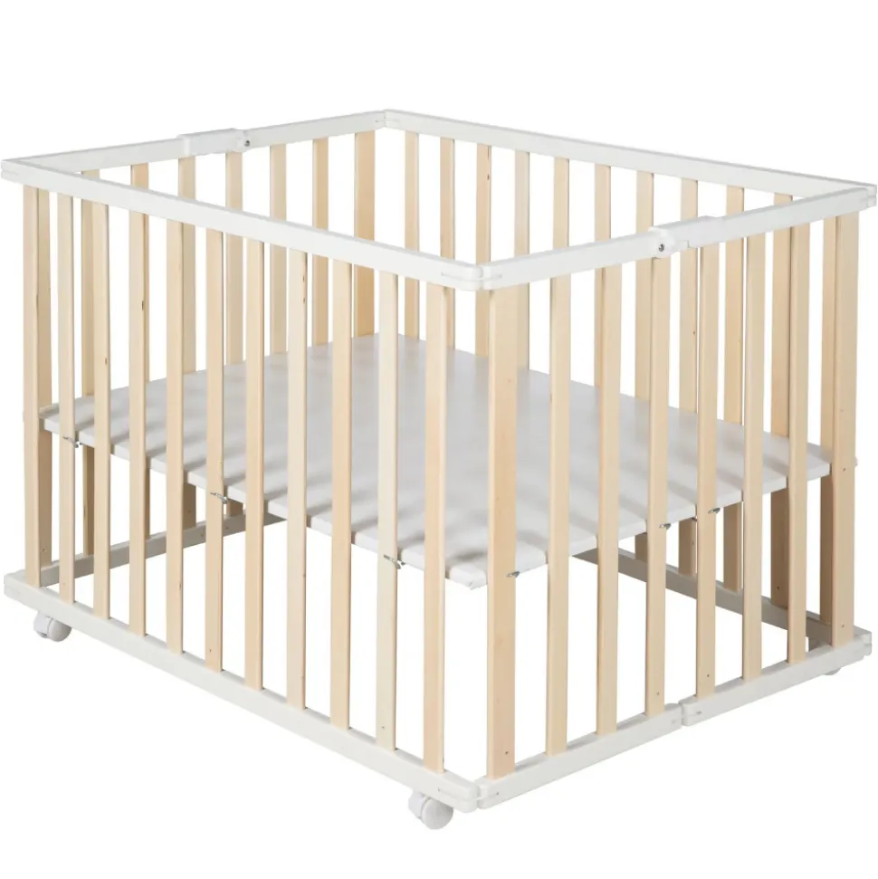 Parc bébé pliable 74 x 100 cm naturel