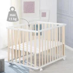 Parc bébé pliable 74 x 100 cm naturel