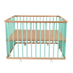 Parc bébé pliant carré gaby avec plancher réglable hybride vert mint