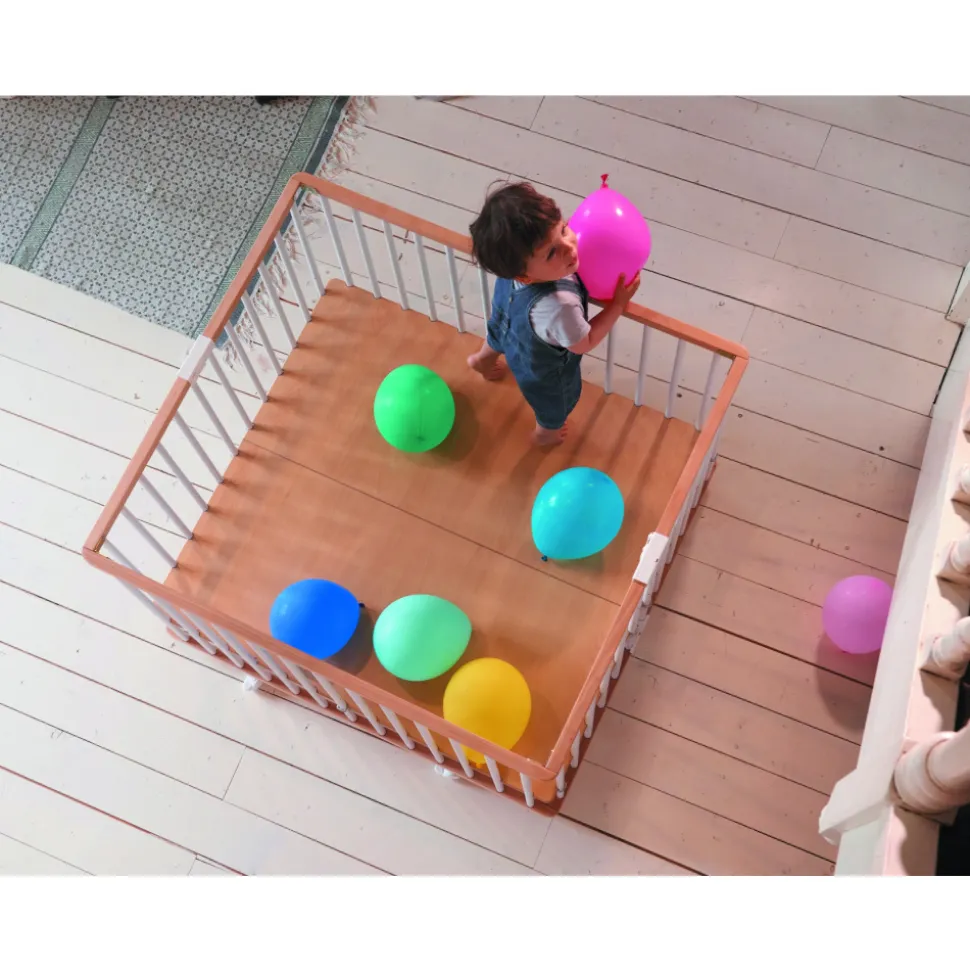 Parc bébé pliant carré gaby avec plancher réglable hybride vert mint