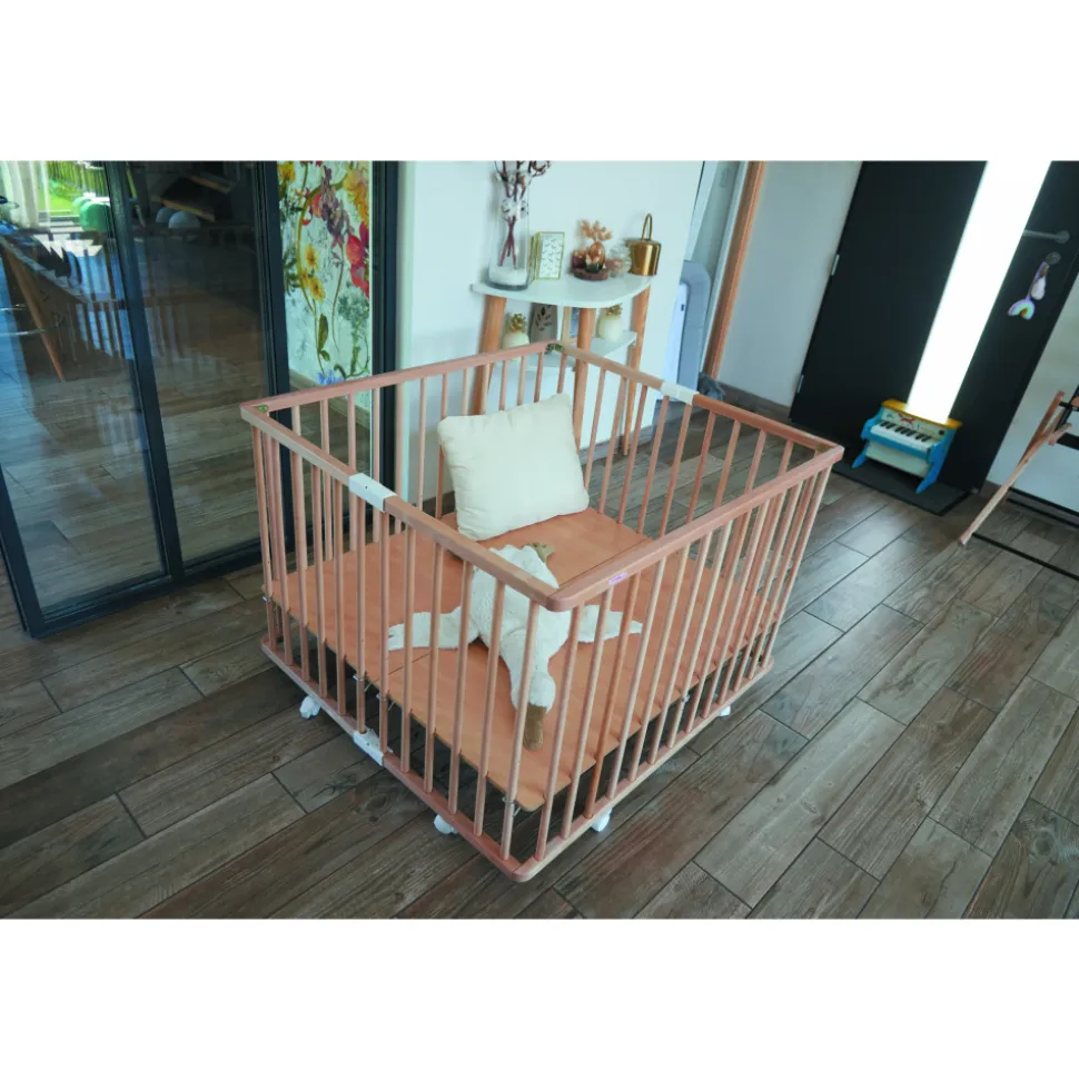 Parc bébé pliant carré gaby avec plancher réglable hybride vert mint