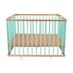 Parc bébé pliant carré gaby avec plancher réglable hybride vert mint
