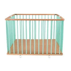 Parc bébé pliant carré gaby avec plancher réglable hybride vert mint