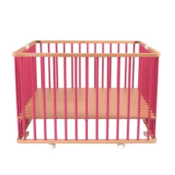 Parc bébé pliant carré gaby avec plancher réglable hybride fuschia