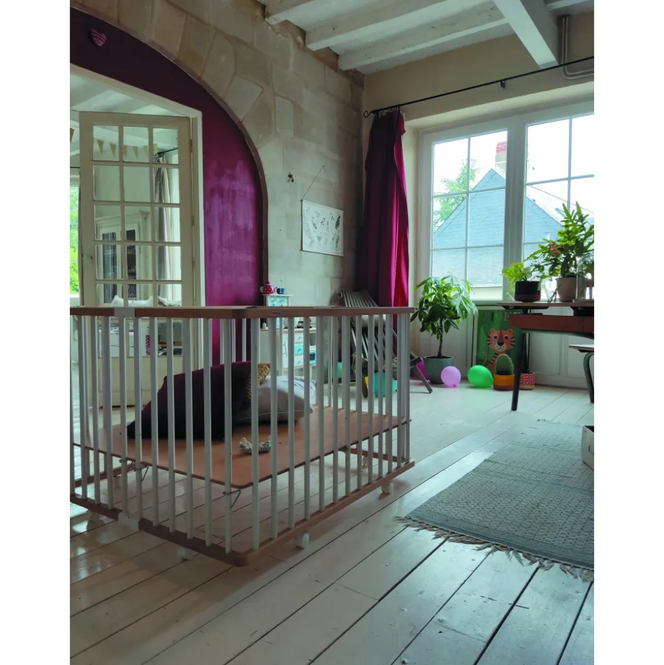 Parc bébé pliant carré gaby avec plancher réglable hybride fuschia