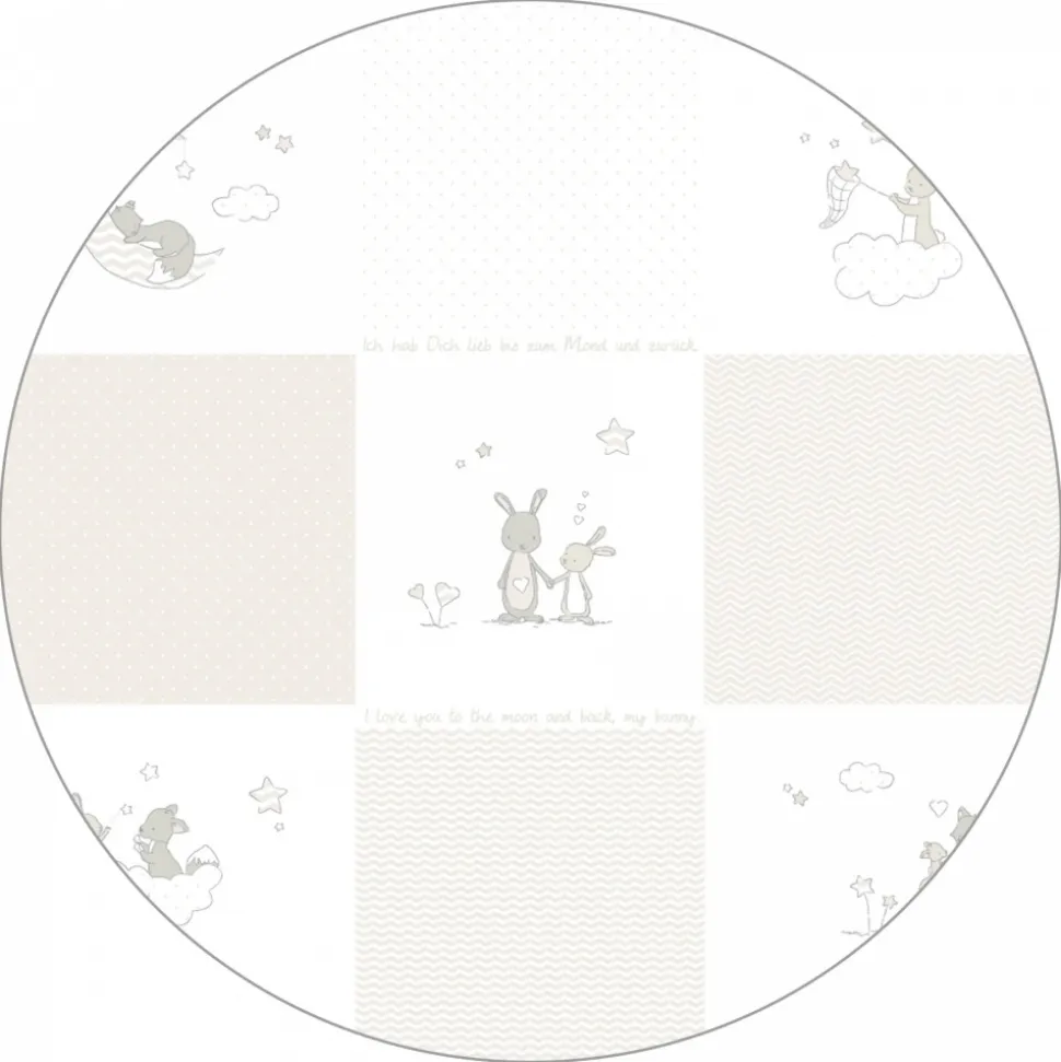 Parc bébé 75 x 100 cm blanc et tapis de parc fox & bunny