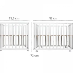 Parc bébé 75 x 100 cm blanc et tapis de parc adam et eule
