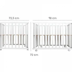 Parc bébé 75 x 100 cm blanc et tapis de parc indibear