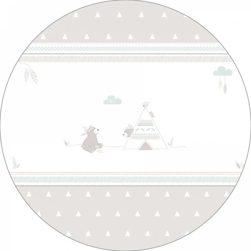 Parc bébé 75 x 100 cm blanc et tapis de parc indibear
