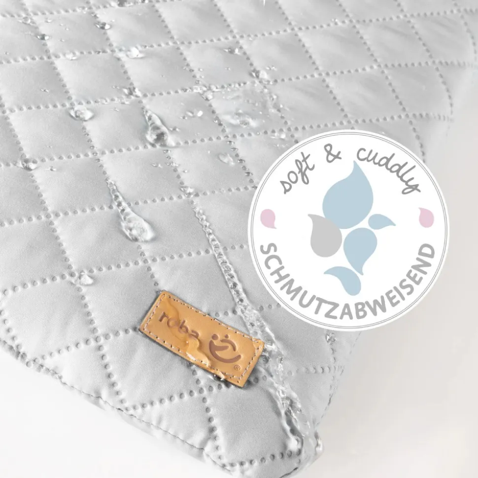 Parc bébé 75 x 100 cm bois blanc et tapis de parc gris