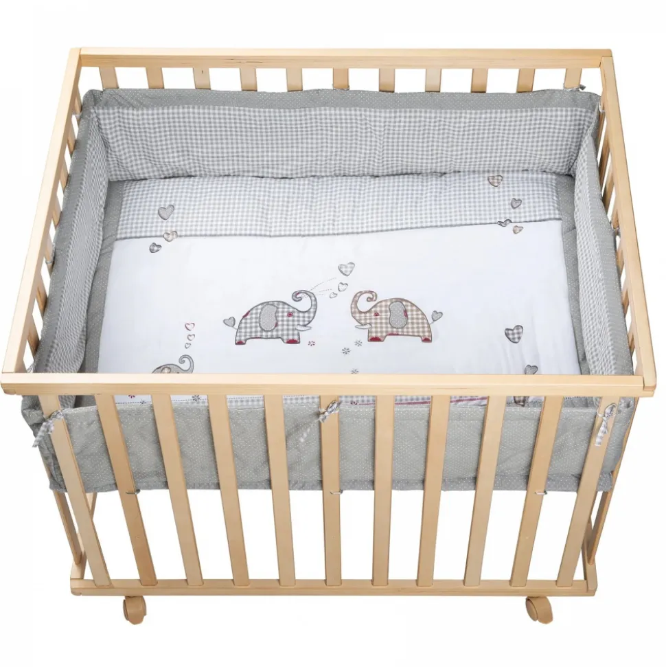 Parc bébé 75 x 100 cm naturel et tapis de parc jumbotwins