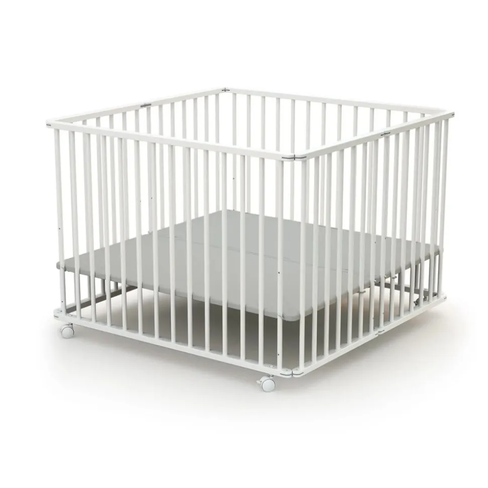 Parc pliant webaby blanc et gris 100x100