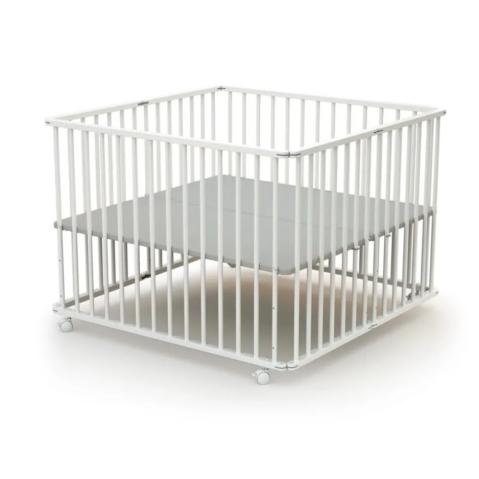 Parc pliant webaby blanc et gris 100x100