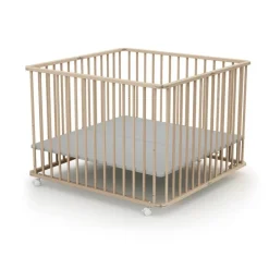Parc pliant 100x100 hêtre brut