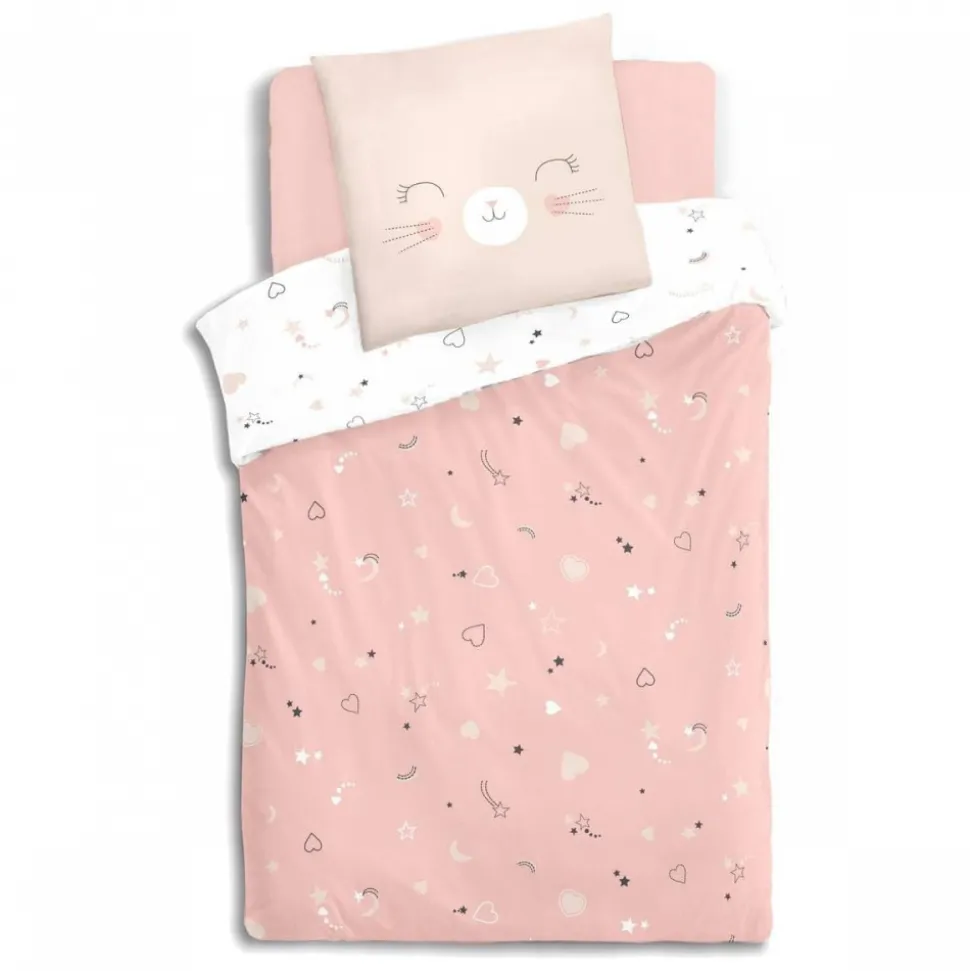 Parure de lit enfant 140x200 cm chat