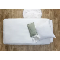 Parure de lit 140 x 200 cm gaze de coton blanc