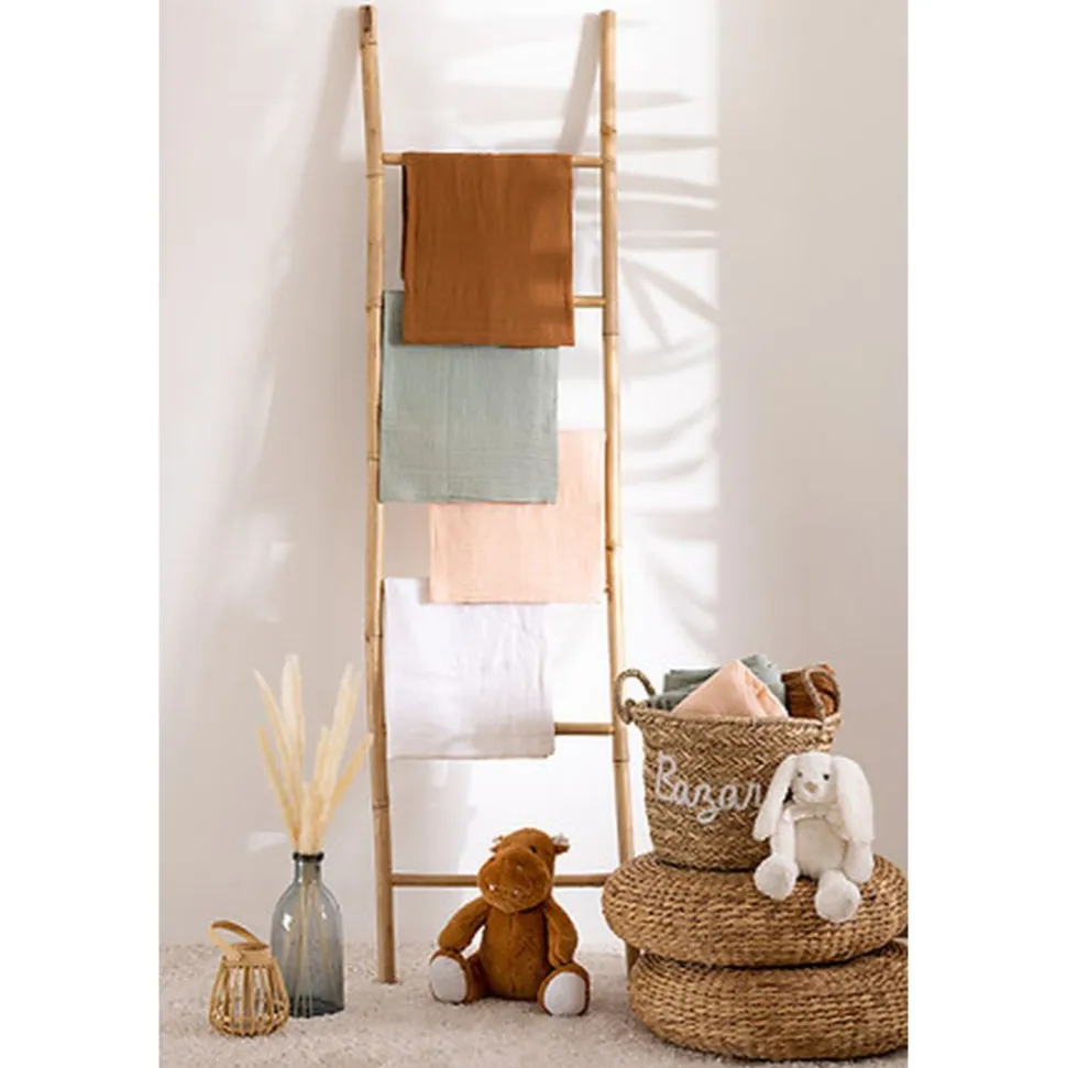 Parure de lit 140 x 200 cm gaze de coton blanc