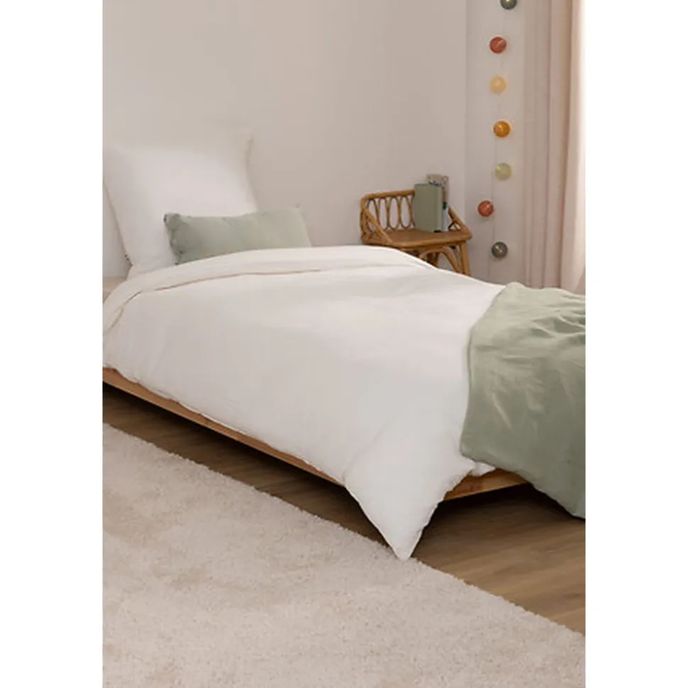 Parure de lit 140 x 200 cm gaze de coton blanc