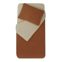 Parure housse de couette + taie d'oreiller 100x140cm / 40x60 cm sable / tomette