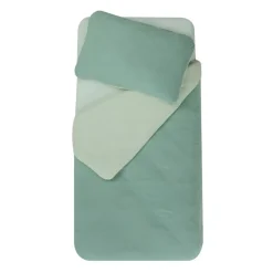 Parure housse de couette + taie d'oreiller 100x140cm / 40x60 cm sapin / vert gris