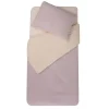 Parure housse de couette + taie d'oreiller 100x140cm / 40x60 cm poudre / nude