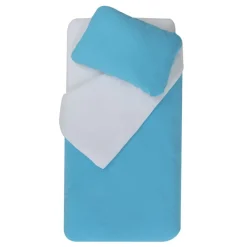 Parure housse de couette + taie d'oreiller 75x120cm / 35x35 cm turquoise / light blue