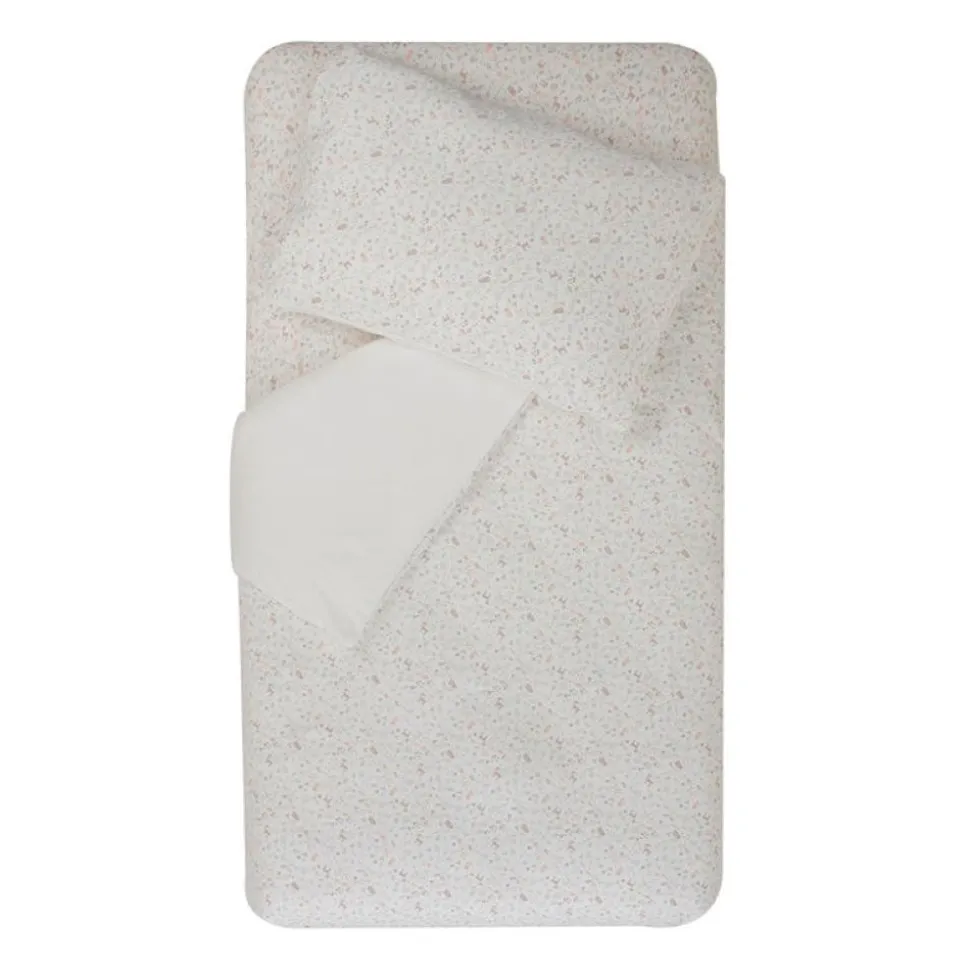 Parure housse de couette + taie d'oreiller 100x140cm / 40x60 cm lilas