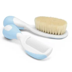 Peigne et brosse bleu clair