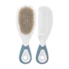 Peigne et brosse à cheveux naturels bleu