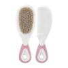 Peigne et brosse à cheveux naturels rose