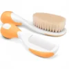 Peigne et brosse soie orange