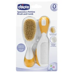 Peigne et brosse soie orange