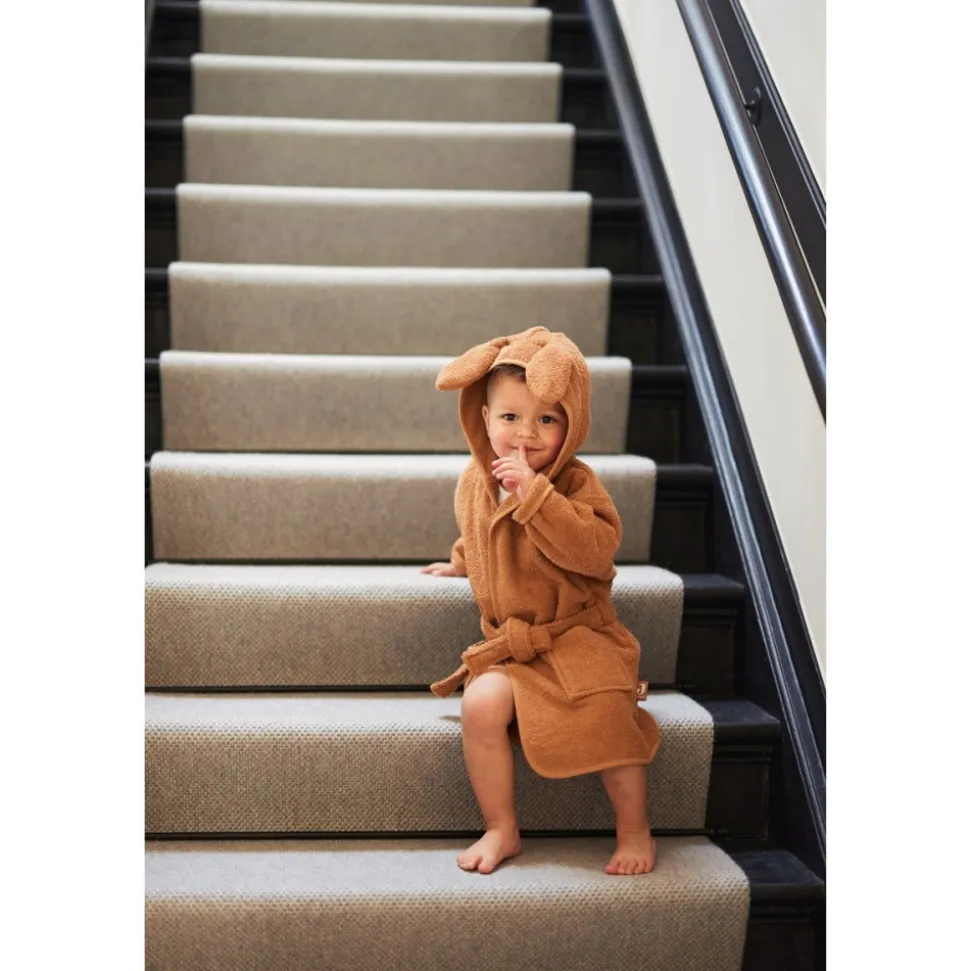 Peignoir enfant éponge 1-2 ans caramel