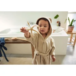 Peignoir enfant éponge 1-2 ans nougat